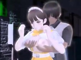 A waitress of the family restaurant in the backstreet