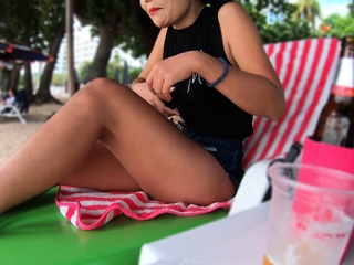 Hot Thai girlfriend sex off the beach