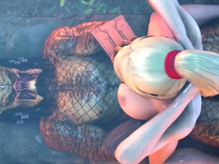 Titty blonde hentai in a cave full of monsters