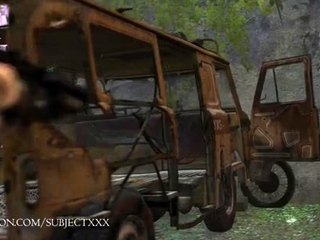 Foxy 3D Superwoman bounces up and down on a cock