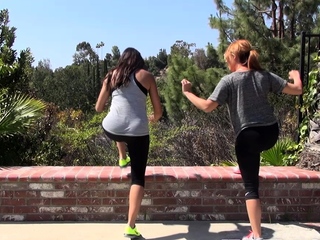 Redhead Mommy Fucks Two Petite Schoolgirls